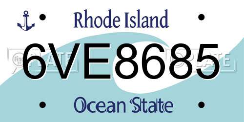6VE8685 Rhode Island License Plate