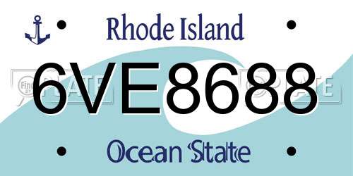 6VE8688 Rhode Island License Plate
