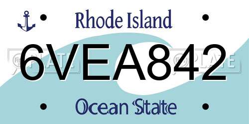 6VEA842 Rhode Island License Plate