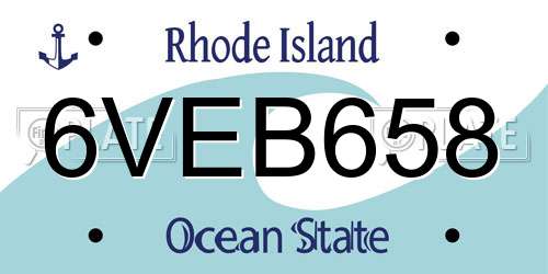 6VEB658 Rhode Island License Plate