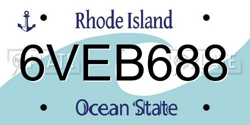 6VEB688 Rhode Island License Plate
