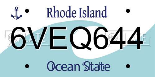 6VEQ644 Rhode Island License Plate