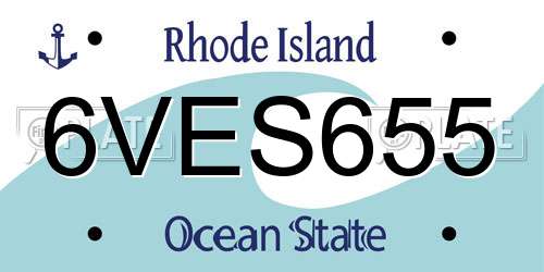 6VES655 Rhode Island License Plate