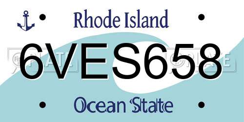 6VES658 Rhode Island License Plate