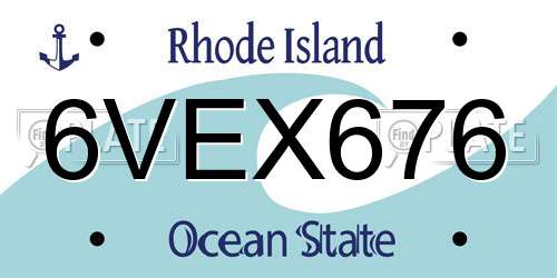 6VEX676 Rhode Island License Plate
