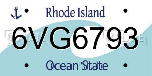 6VG6793 Rhode Island License Plate