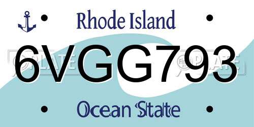 6VGG793 Rhode Island License Plate