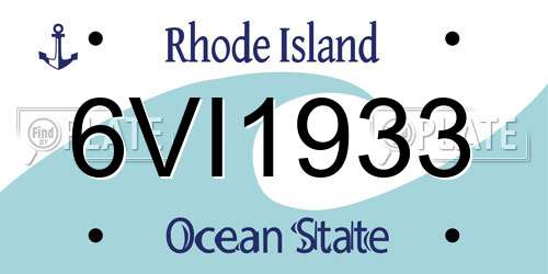 6VI1933 Rhode Island License Plate