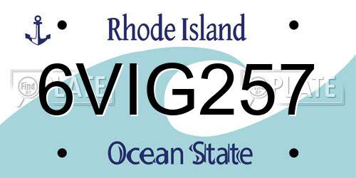 6VIG257 Rhode Island License Plate