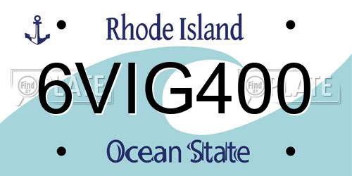6VIG400 Rhode Island License Plate