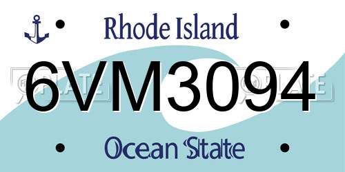 6VM3094 Rhode Island License Plate