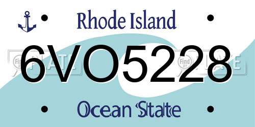 6VO5228 Rhode Island License Plate