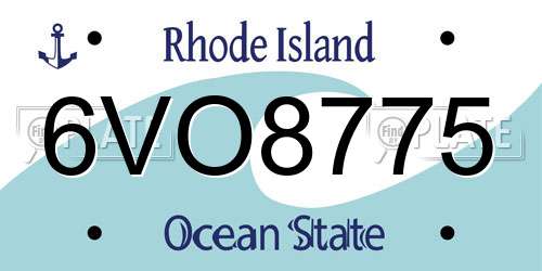 6VO8775 Rhode Island License Plate