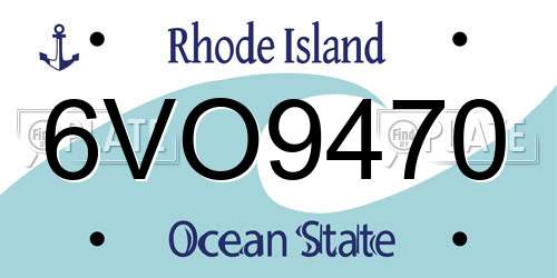 6VO9470 Rhode Island License Plate