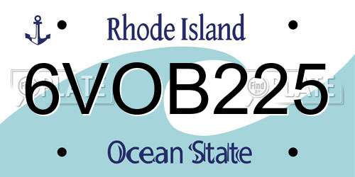 6VOB225 Rhode Island License Plate