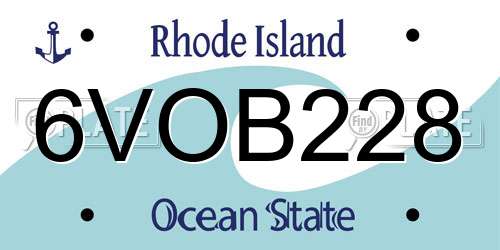 6VOB228 Rhode Island License Plate