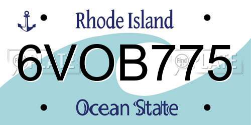 6VOB775 Rhode Island License Plate
