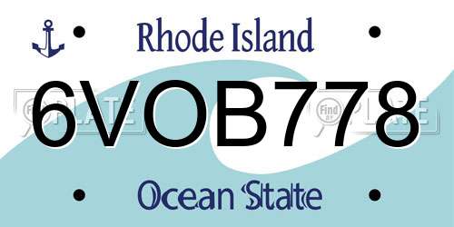 6VOB778 Rhode Island License Plate