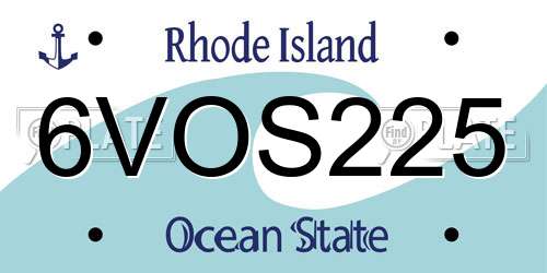 6VOS225 Rhode Island License Plate