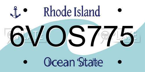 6VOS775 Rhode Island License Plate