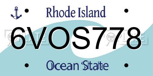 6VOS778 Rhode Island License Plate