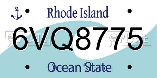 6VQ8775 Rhode Island License Plate