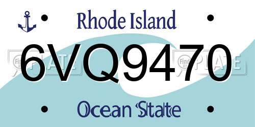 6VQ9470 Rhode Island License Plate