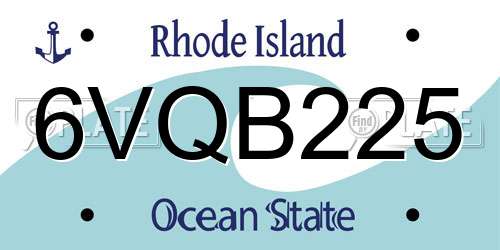 6VQB225 Rhode Island License Plate