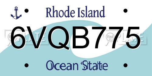6VQB775 Rhode Island License Plate