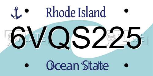6VQS225 Rhode Island License Plate