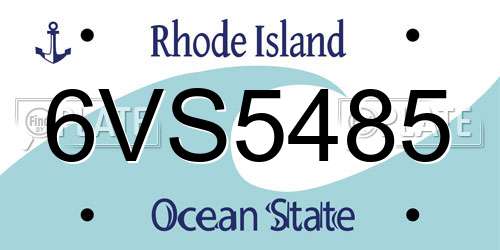 6VS5485 Rhode Island License Plate