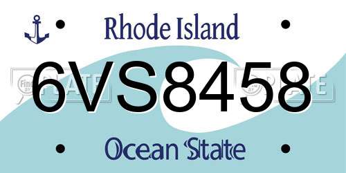 6VS8458 Rhode Island License Plate