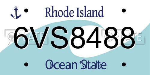 6VS8488 Rhode Island License Plate