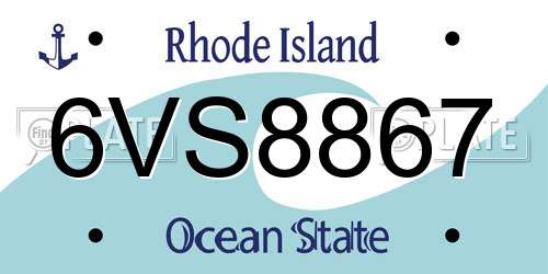 6VS8867 Rhode Island License Plate