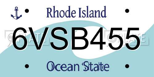 6VSB455 Rhode Island License Plate