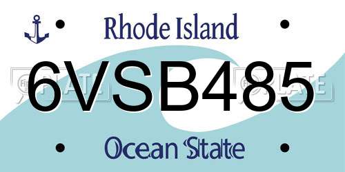 6VSB485 Rhode Island License Plate