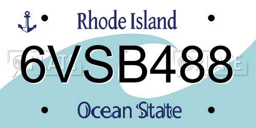6VSB488 Rhode Island License Plate
