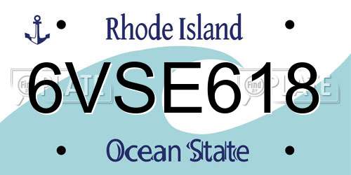 6VSE618 Rhode Island License Plate