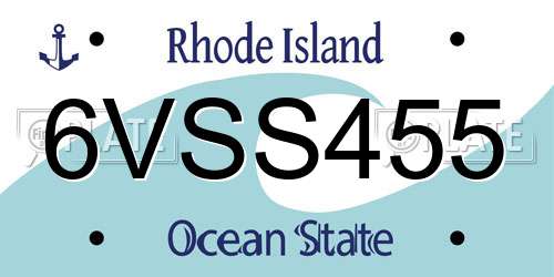 6VSS455 Rhode Island License Plate