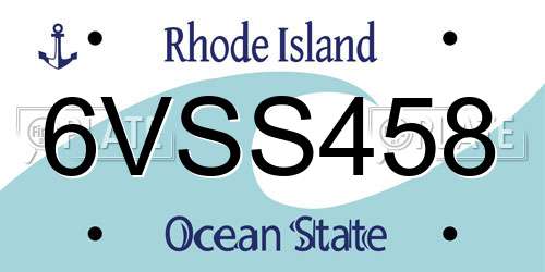 6VSS458 Rhode Island License Plate