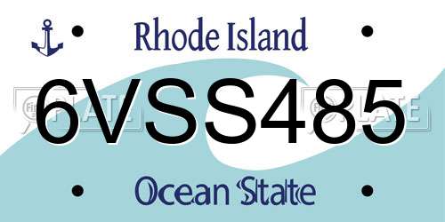 6VSS485 Rhode Island License Plate