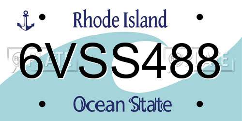 6VSS488 Rhode Island License Plate