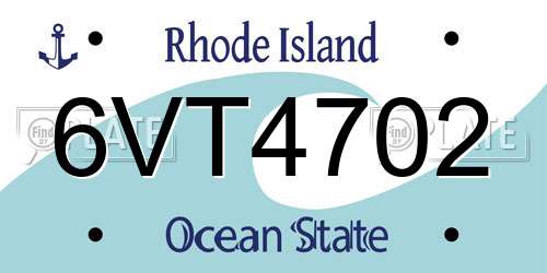 6VT4702 Rhode Island License Plate