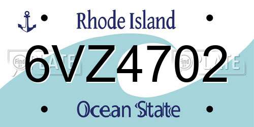 6VZ4702 Rhode Island License Plate