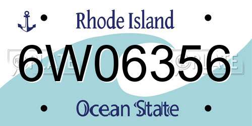 6W06356 Rhode Island License Plate