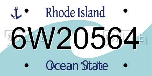 6W20564 Rhode Island License Plate
