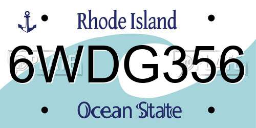 6WDG356 Rhode Island License Plate