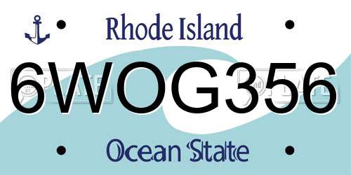 6WOG356 Rhode Island License Plate
