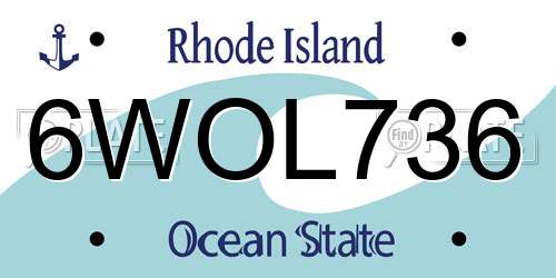6WOL736 Rhode Island License Plate