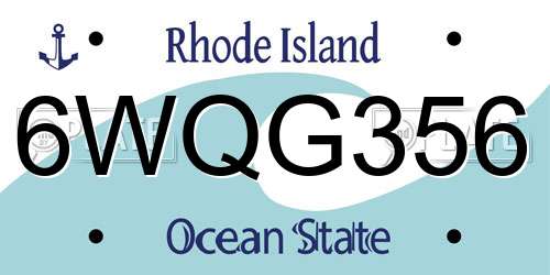 6WQG356 Rhode Island License Plate